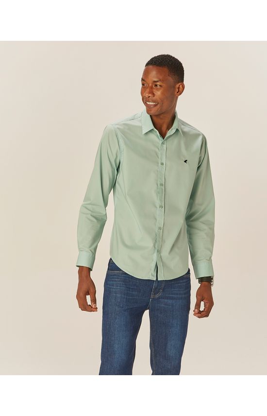 Camisa Básica Masculina Gola Esporte Em Tricoline