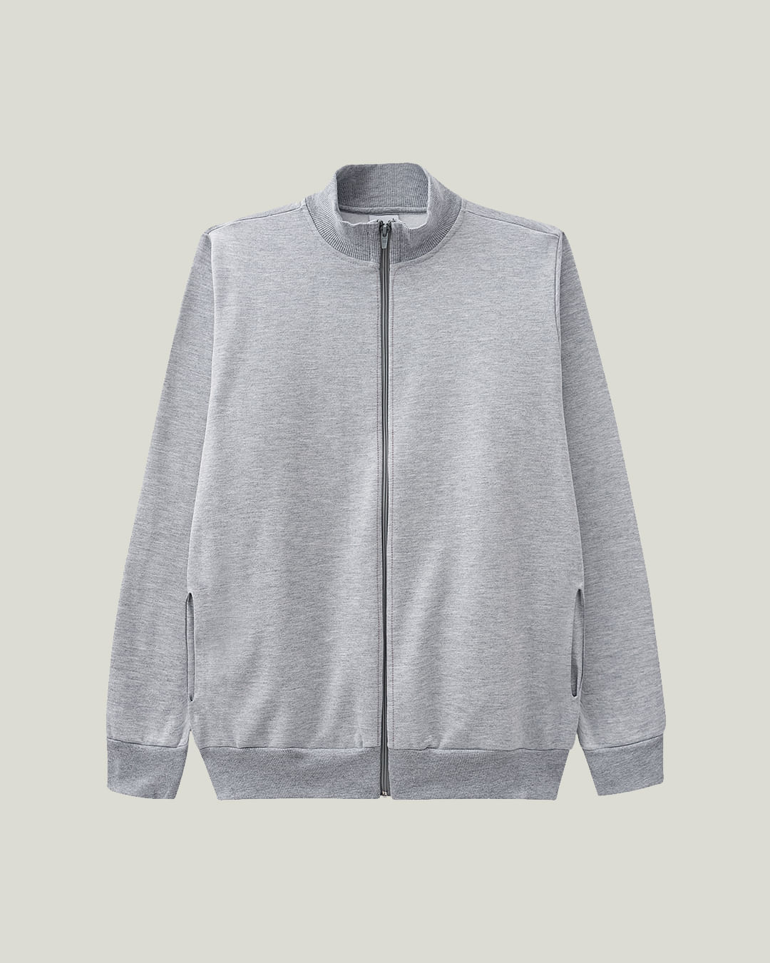 Jaqueta Básica Masculina Gola Alta Em Moletom Flanelado