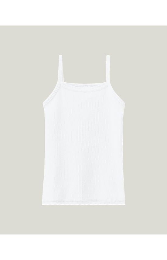 Regata Infantil Menina Decote Quadrado Com Renda Em Ribana Conforto Malwee Kids