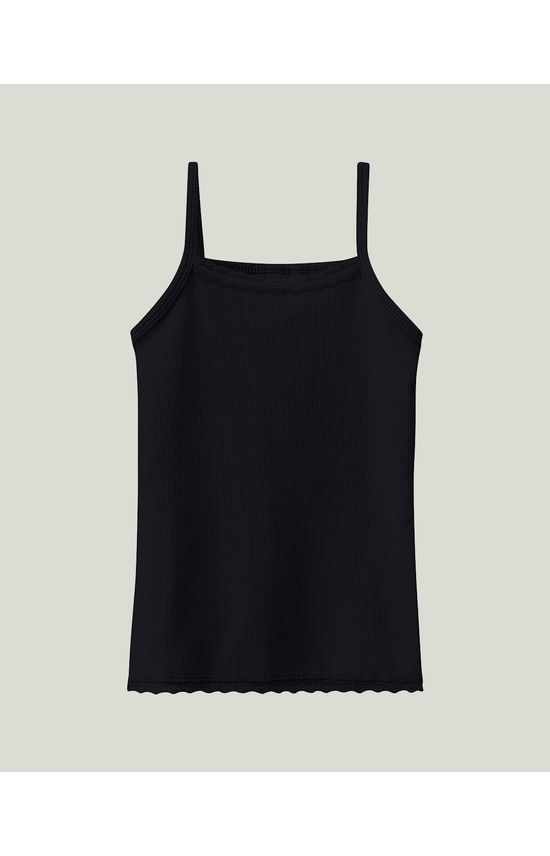 Regata Infantil Menina Decote Quadrado Com Renda Em Ribana Conforto Malwee Kids