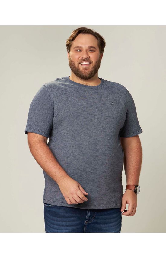 Camiseta Básica Masculina Plus Size Com Bordado