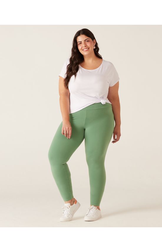 Calça Legging Básica Feminina Plus Size Com Lycra®