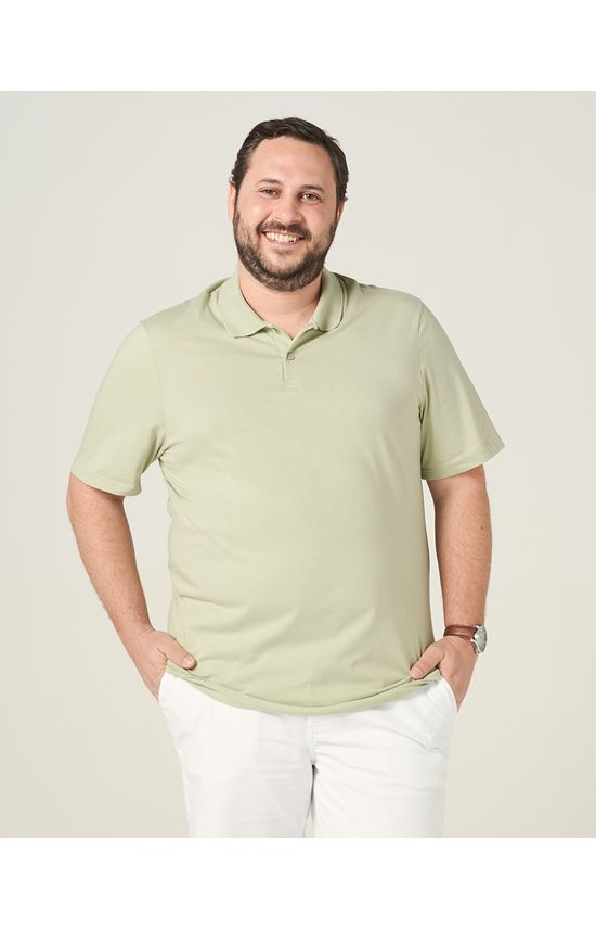 Camisa Polo Básica Masculina Plus Size Em Algodão
