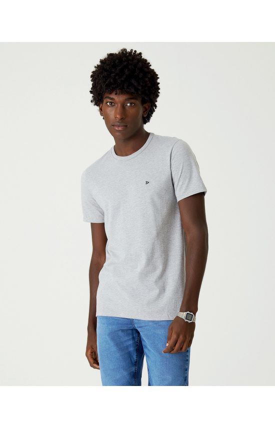 Camiseta Básica Masculina Slim Em Algodão