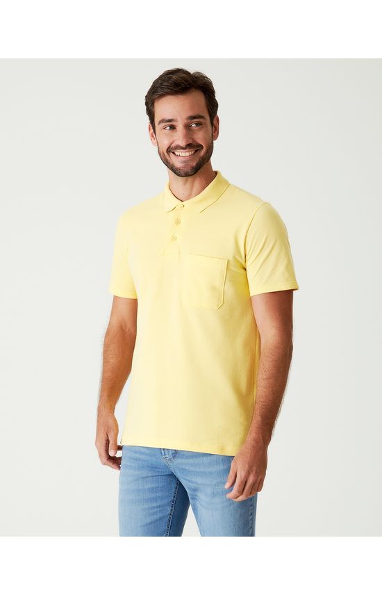 Camisa Básica Masculina Polo Gola Esporte E Bolso Piquet