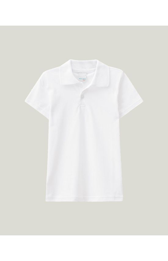 Blusa Polo Infantil Menina Gola Esporte Em Meia Malha Malwee Kids