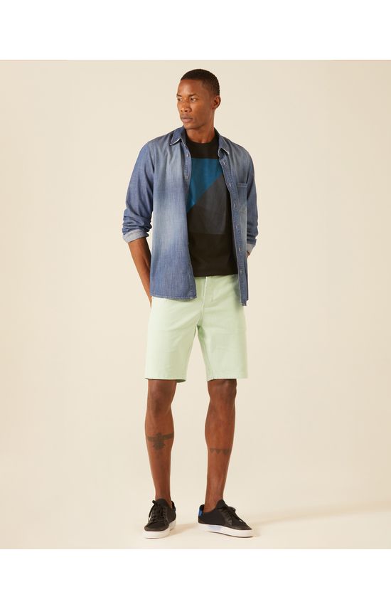 Bermuda Slim Sarja Com Elastano Malwee