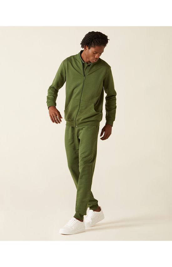 Calça Básica Masculina Em Moletom Flanelado