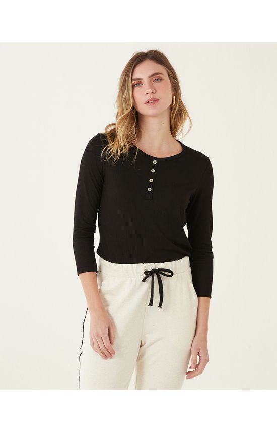 Blusa Em Canelado De Viscose Malwee