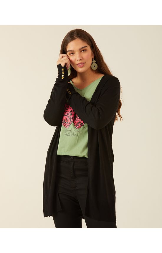 Cardigan Listrado Tricô Malwee Plus