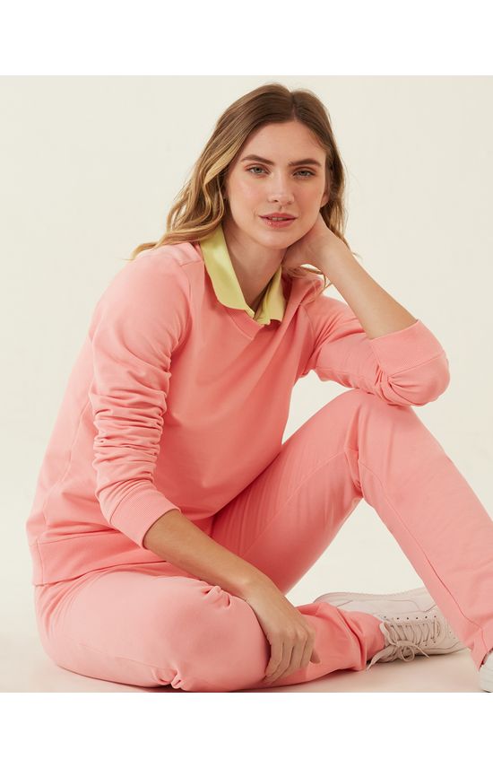Calça Básica Feminina Cós Elástico Moletom Flanelado