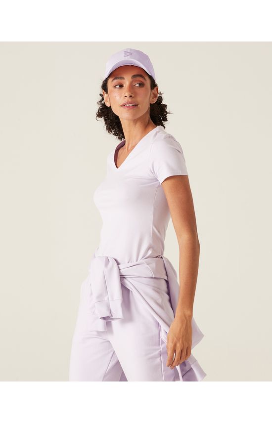 Blusa Básica Feminina Decote V Em Algodão