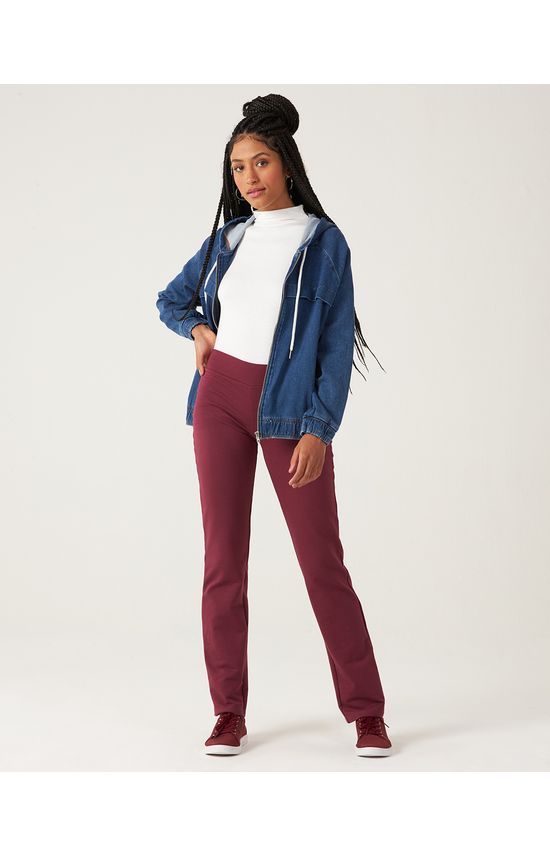 Calça Básica Feminina Cós Elástico Moletom Flanelado