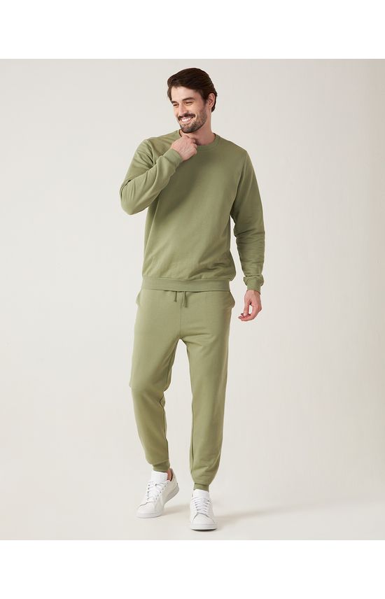 Calça Básica Masculina Jogging Em Moletom Flanelado