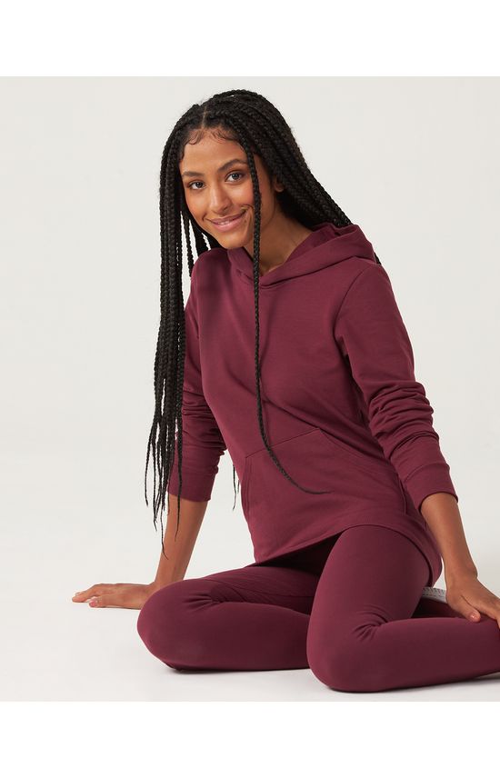 Blusão Básico Feminino Com Capuz Moletom Stretch Flanelado