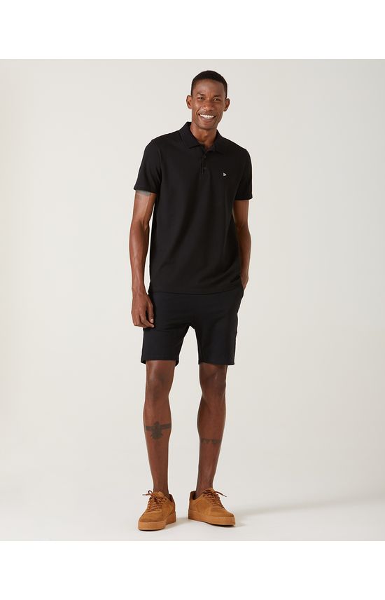 Bermuda Básica Masculina Slim Fit Bolso Faca Em Moletom Stretch