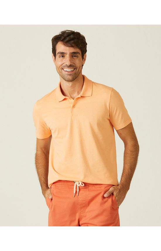 Camisa Polo Básica Masculina Peitilho Frontal Em Algodão