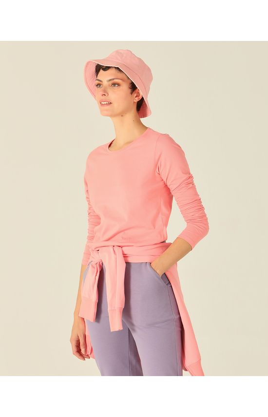 Blusa Básica Feminina Decote Redondo Em Meia Malha