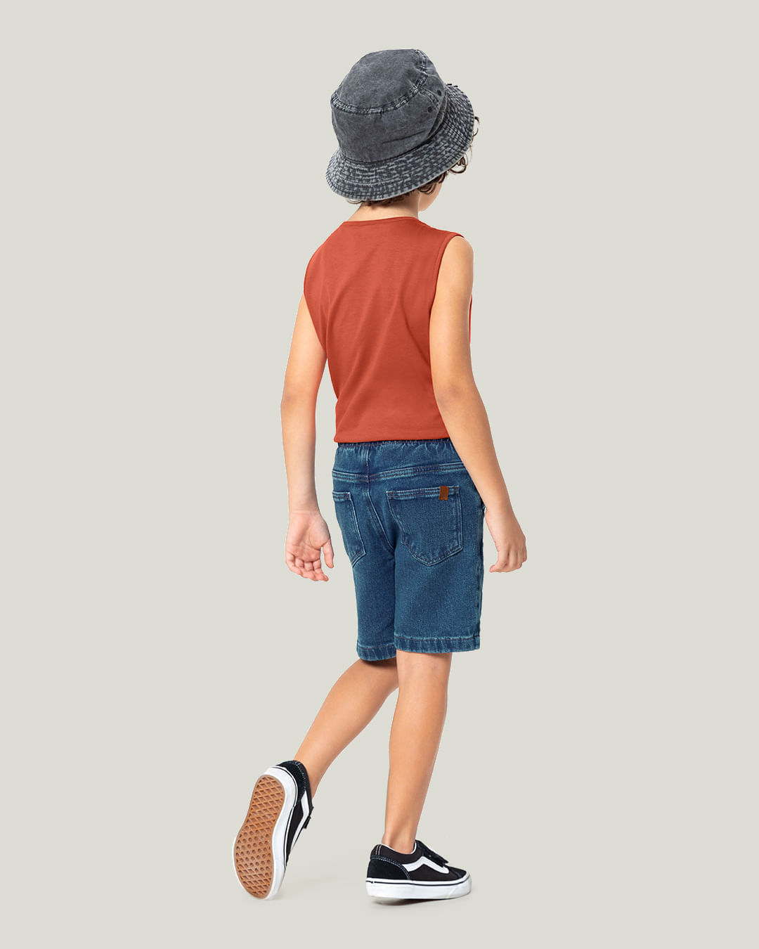 Bermuda Infantil Menino Comfort Em Jeans Moletom Malwee Kids - Imagem 4
