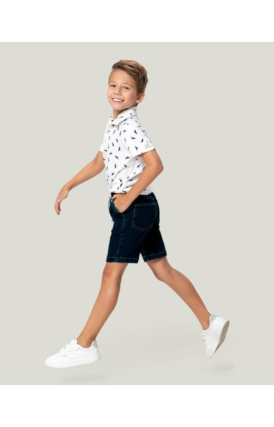 Bermuda Infantil Menino Comfort Em Jeans Moletom Malwee Kids
