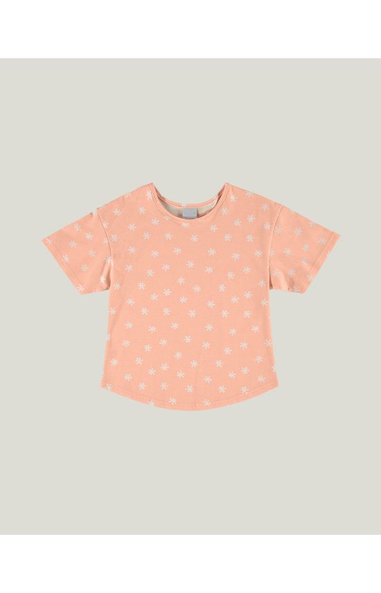 Blusa Infantil Menina Mullet Flores Em Algodão Orgânico Malwee Kids