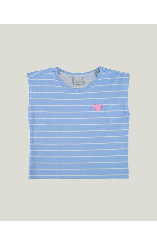 Blusa Infantil Menina Ampla Listrada Em Algodão Orgânico Malwee Kids
