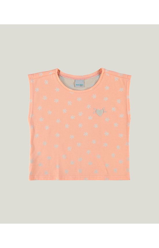 Blusa Infantil Menina Ampla Flores Em Algodão Orgânico Malwee Kids