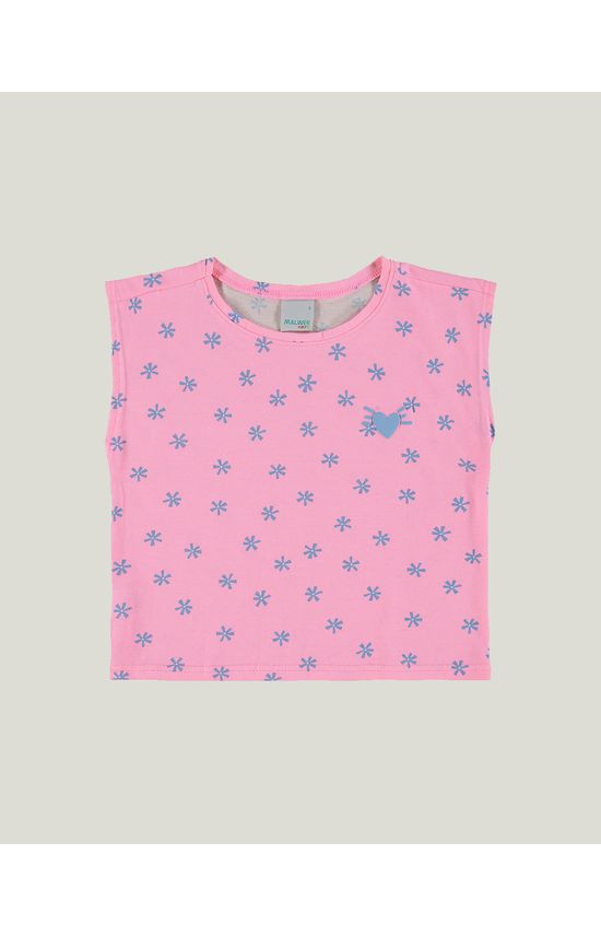 Blusa Infantil Menina Ampla Flores Em Algodão Orgânico Malwee Kids