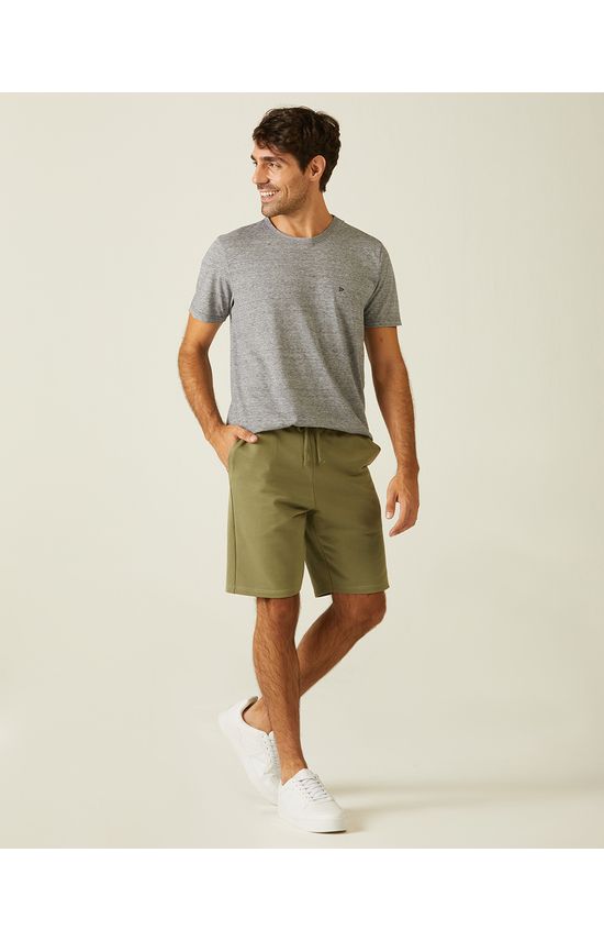 Bermuda Básica Masculina Cintura Média Em Moletom Sem Flanela