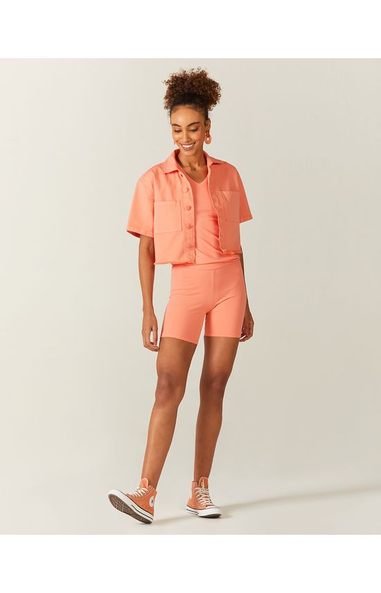 Shorts Básico Feminino Comfort Ajustado Em Algodão