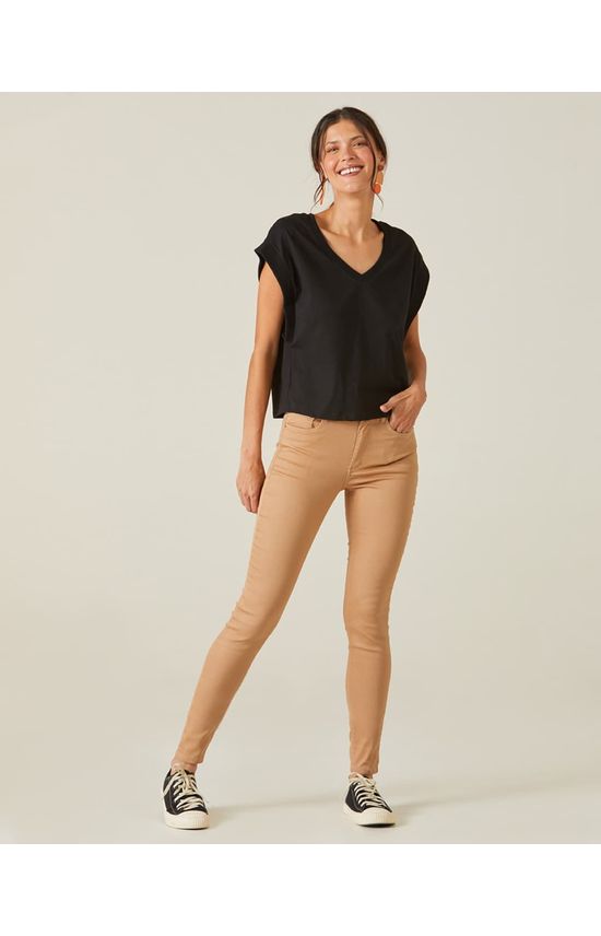 Calça Skinny Feminina Cintura Média Em Flex Jeans
