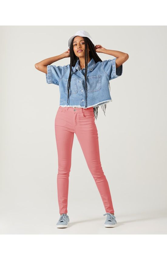Calça Skinny Feminina Cintura Média Em Flex Jeans