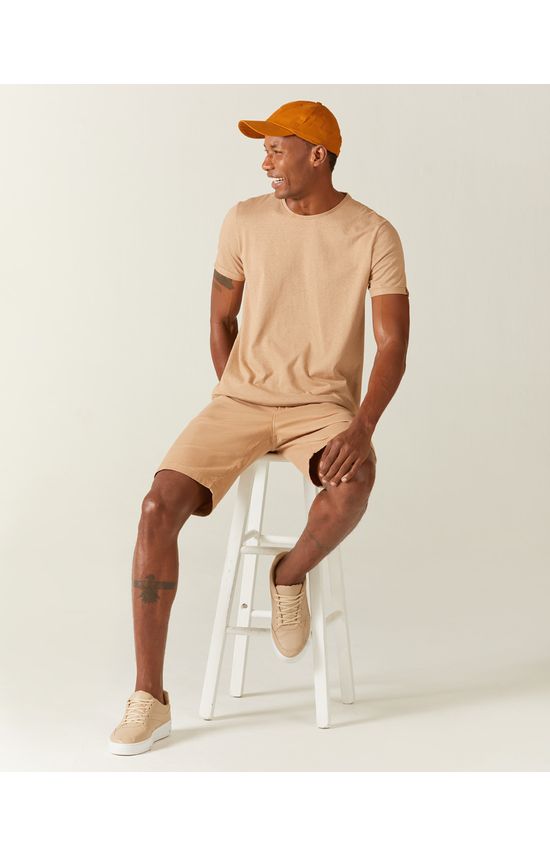 Bermuda Masculina Slim Em Sarja Com Elastano