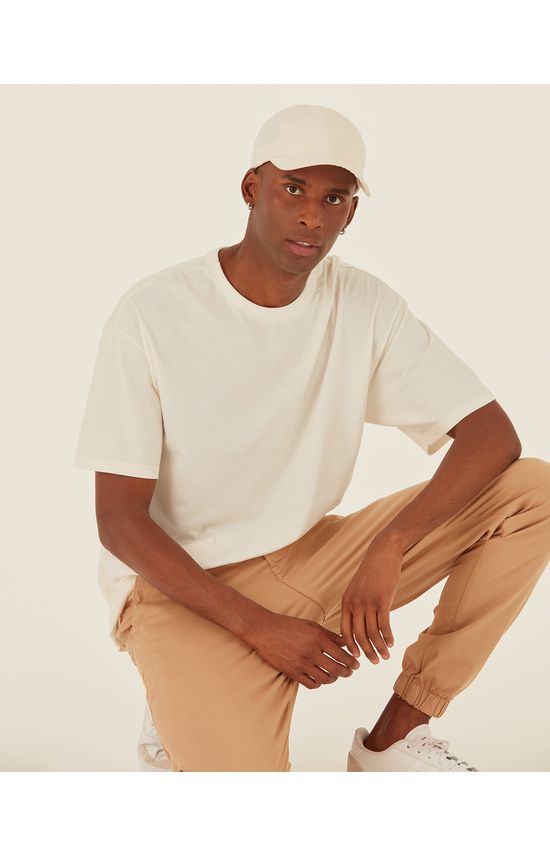 Camiseta Básica Masculina Box Com Decote Redondo Em Algodão