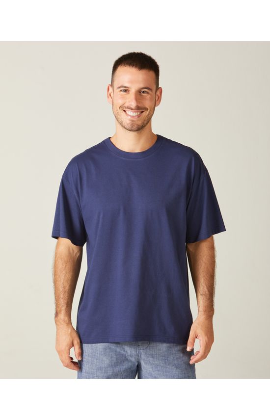 Camiseta Básica Masculina Box Com Decote Redondo Em Algodão
