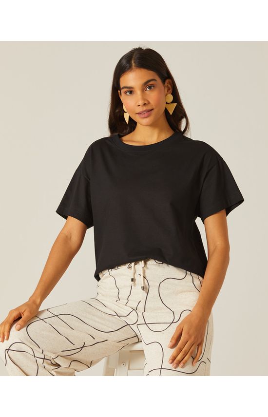 Blusa Básica Feminina Oversized Em Algodão