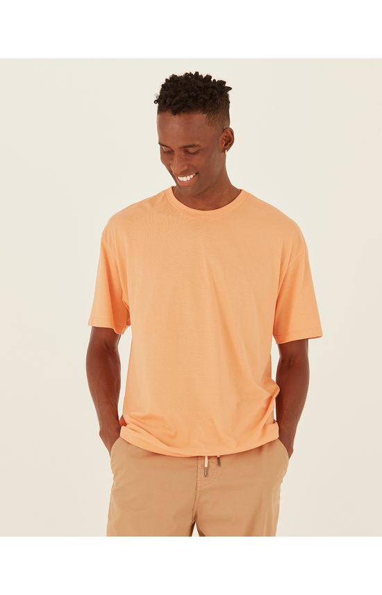 Camiseta Básica Masculina Box Com Decote Redondo Em Algodão