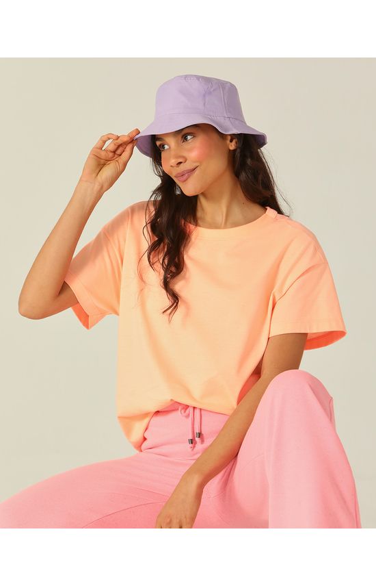 Blusa Básica Feminina Neon Oversized Em Algodão