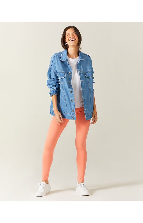 Calça Legging Básica Feminina Cintura Média Em Algodão