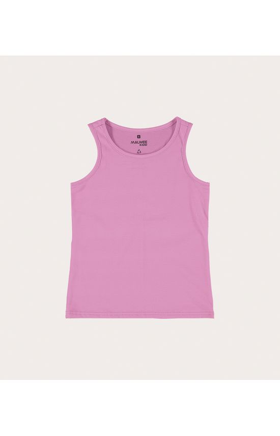 Regata Infantil Menina Decote Redondo Em Meia Malha Malwee Kids