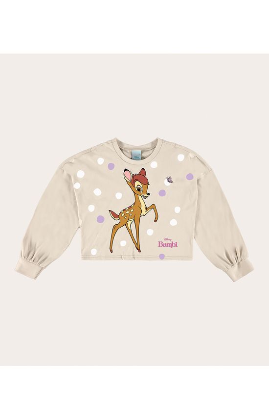 Blusa Infantil Menina Punho Franzido Bambi Disney Em Algodão Malwee Kids
