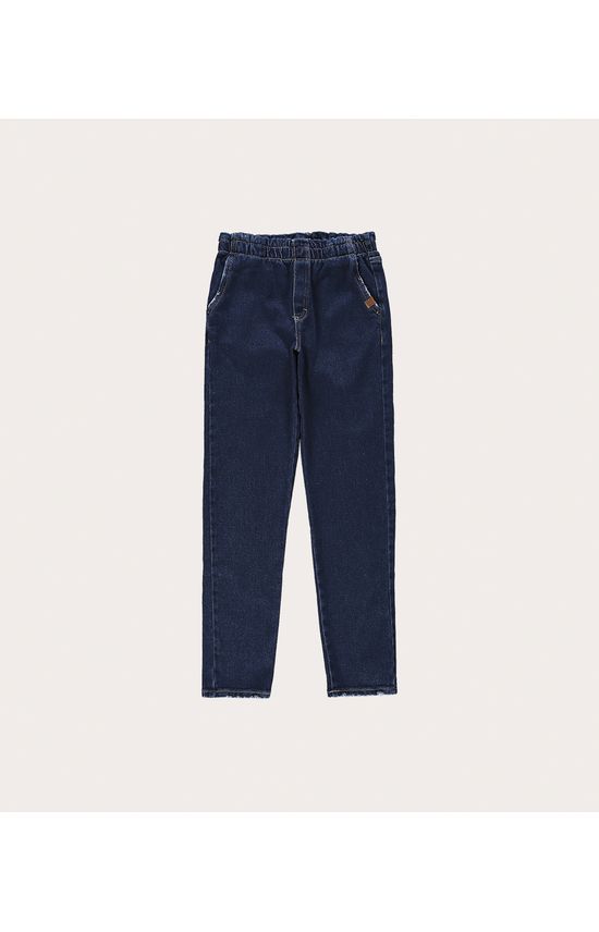 Calça Infantil Menina Paper Bag Em Jeans Moletom Malwee Kids