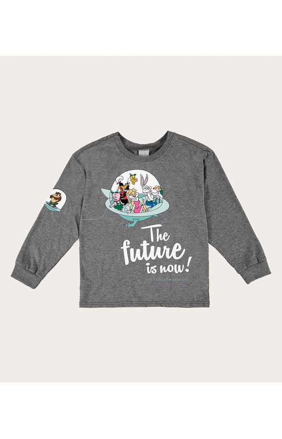 Camiseta Infantil Unissex The Future Is Now Warner Bros Em Algodão Malwee Kids