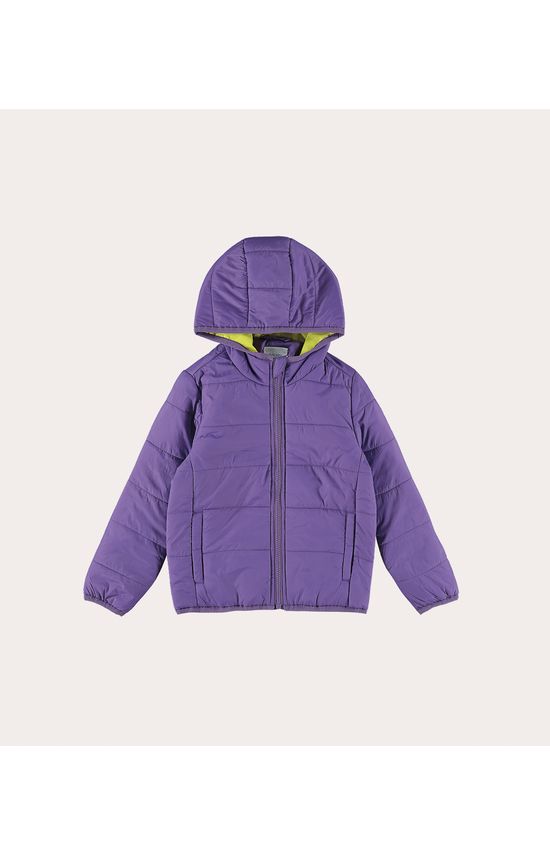 Jaqueta Infantil Puffer Unissex Com Capuz Em Tafetá Malwee Kids