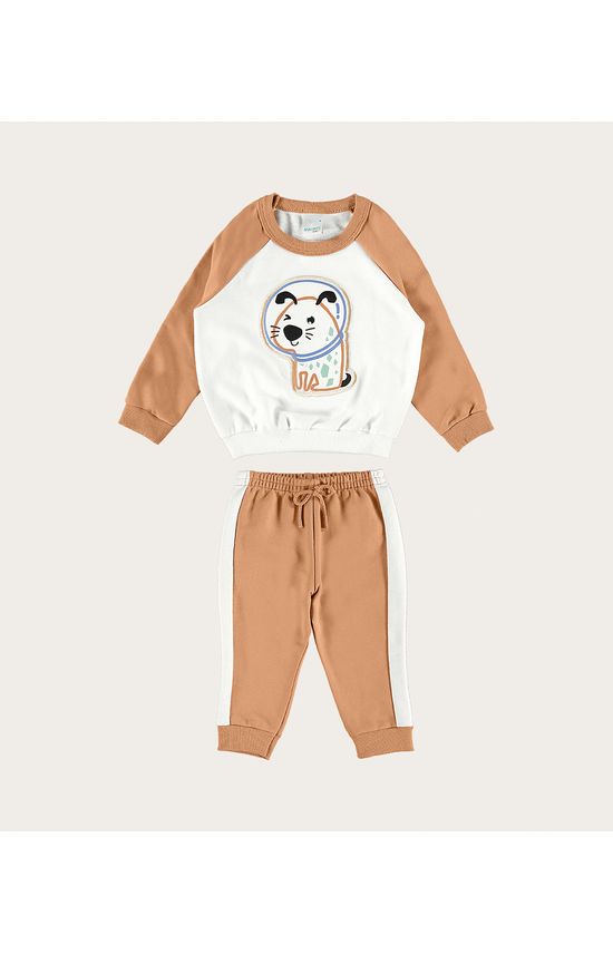 Conjunto Infantil Menino Cachorrinho Em Moletinho Leve Malwee Kids