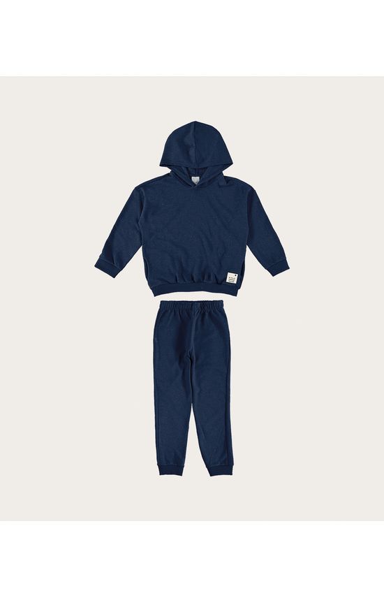 Conjunto Infantil Unissex Com Capuz Em Moletom Desfibrado Malwee Kids