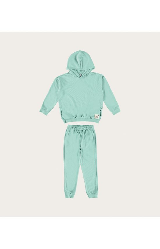 Conjunto Infantil Unissex Com Capuz Em Moletom Desfibrado Malwee Kids