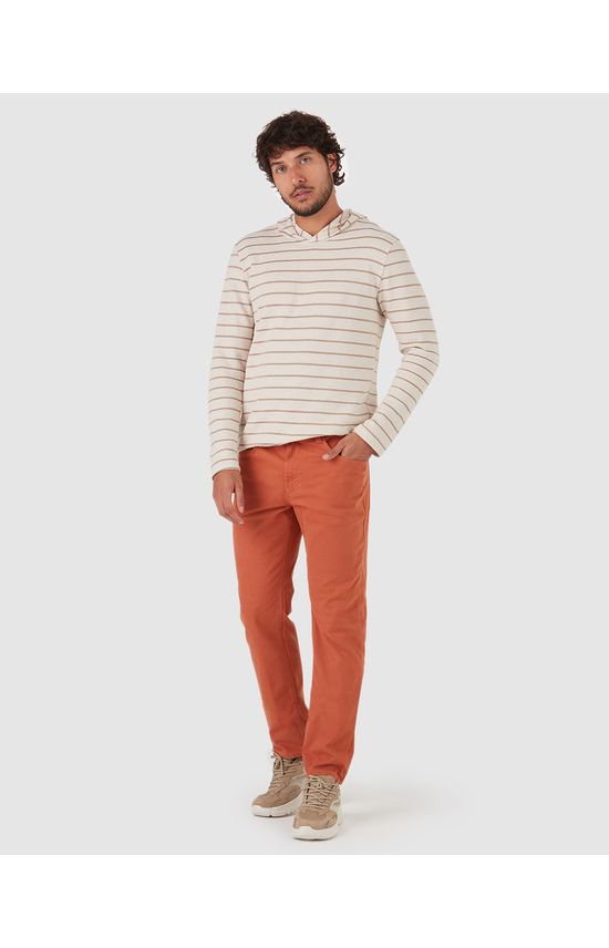 Calça Masculina Slim Em Sarja Com Elastano
