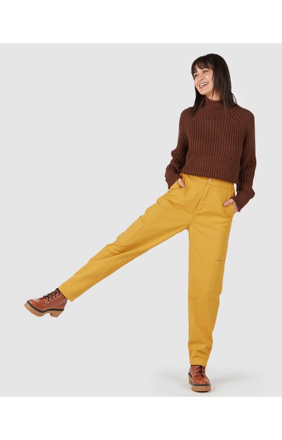 Calça Feminina Alfaiataria Bolso Lateral Em Sarja Soft