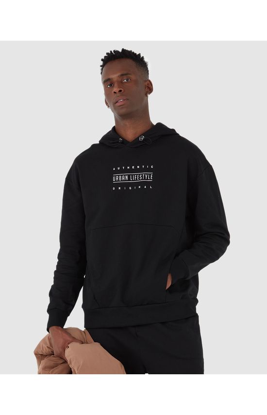 Blusão Oversized Masculino Bolso Embutido Em Moletom Flanelado